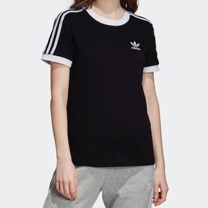 Adidas Black Short Sleeve Tee Striped NWT